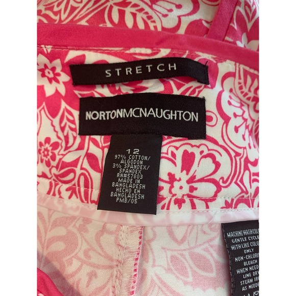 Norton McNaughton Stretch Pink and White Floral Size 12 - Picture 6 of 7